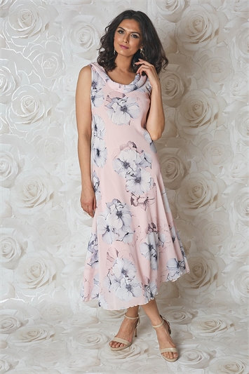 Julianna Floral Print Chiffon Dress g9236pin