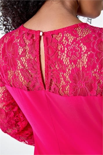 Petite Lace Detail Knot Front Bodycon Dress 14531017