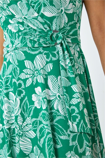 Floral Print Stretch Wrap Dress 14340034