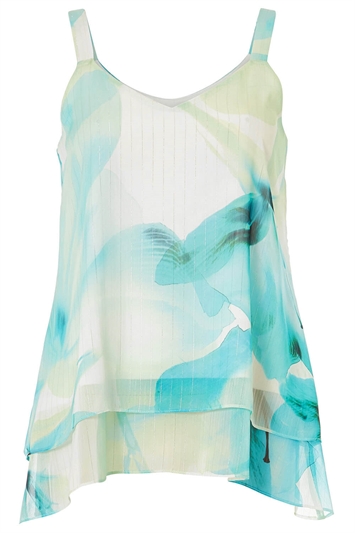 Abstract Leaf Shimmer Camisole Top 20039134