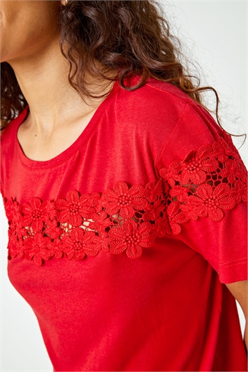Lace Detail Jersey T-Shirt 19154978