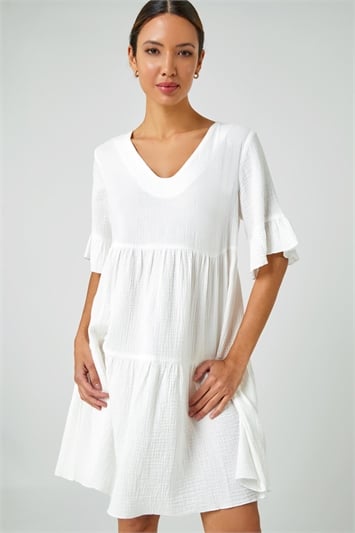 Cotton Tiered Smock Dress 14246294