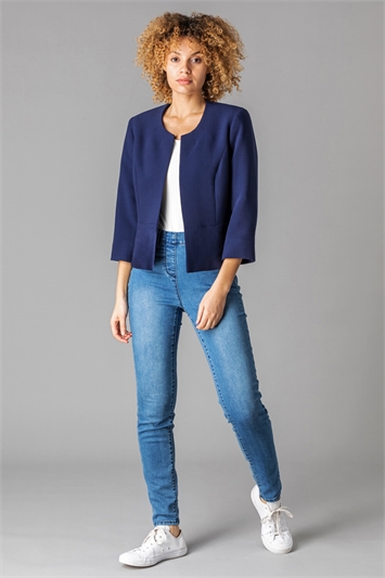 Textured Cropped Jacket 15014860