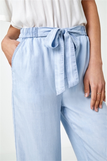 Tie Detail Elastic Waist Cropped Culottes 18032243