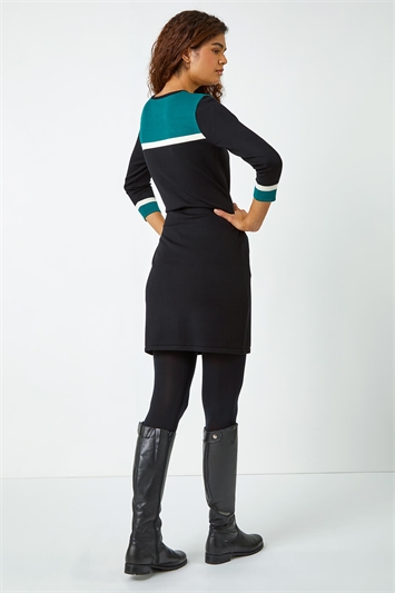 Knitted Colour Block Dress 14034234