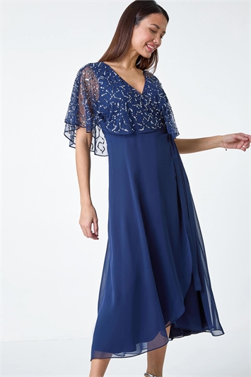 Sequin Embellished Maxi Wrap Dress 14428760