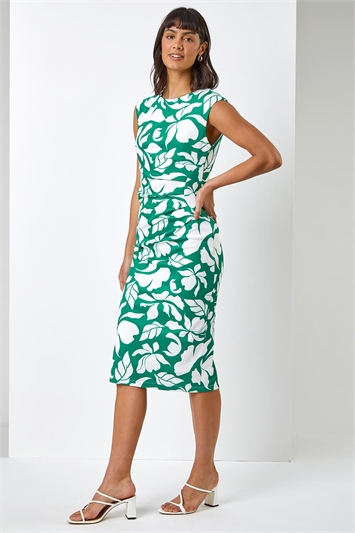 Leaf Print Luxe Stretch Shift Dress 14283034