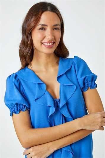 Ruffle Front Tie Detail Blouse 20126709
