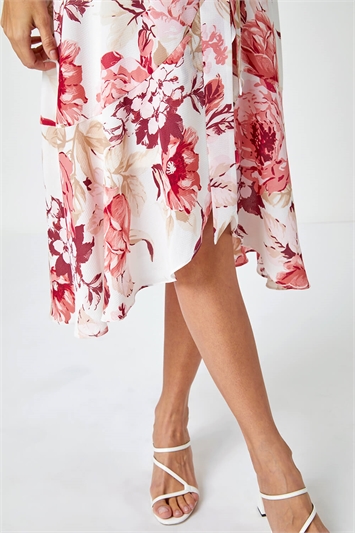 Floral Print Wrap Stretch Dress 14377246