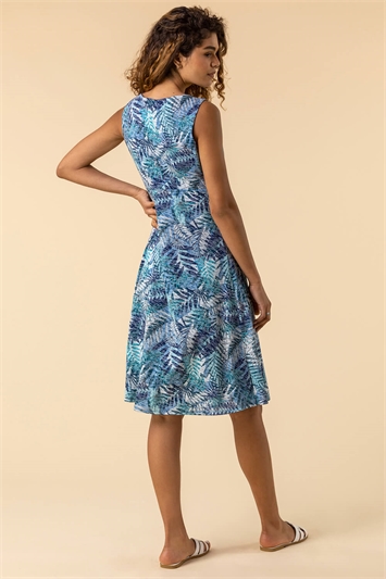 Tropical Print Stretch Midi Dress 14158809