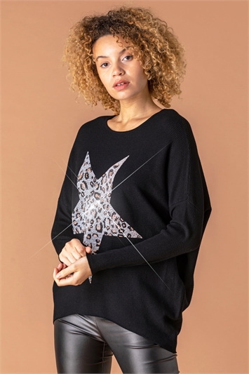 Diamante Embellished Lips Jumper in 
