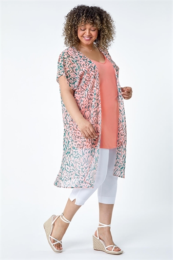 Curve 2 in 1 Chiffon Overlay Jersey Top 19295646