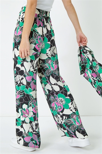 Floral Wide Leg Trousers 18047008