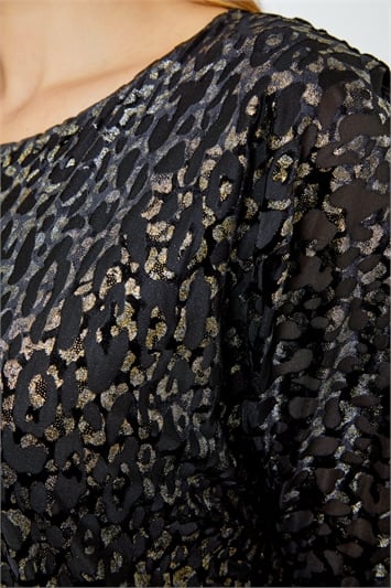 Shimmer Leopard Print Velvet Dress 14173308