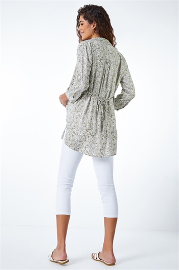 Paisley Print Belted Longline Blouse 10019340
