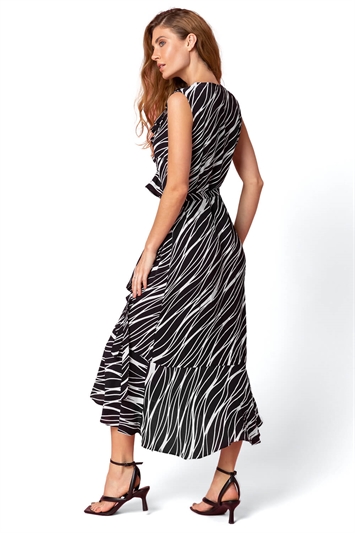 Zebra Print Frill Wrap Dress 14231308