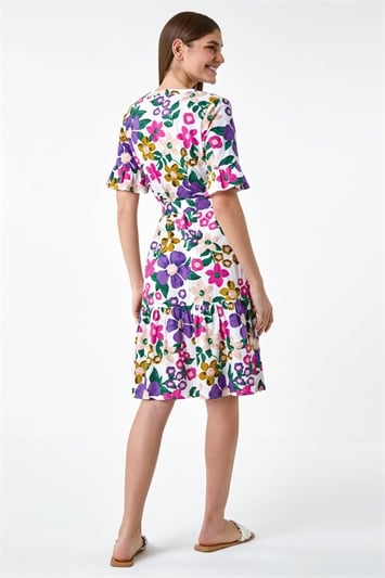 Floral Frill Cotton Shirt Dress 14554176