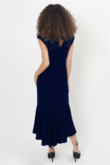 Julianna Fishtail Sequin Fitted Dress g9187mbl