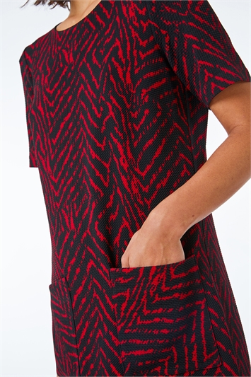 Textured Animal Print Stretch Tunic Dress 14321278