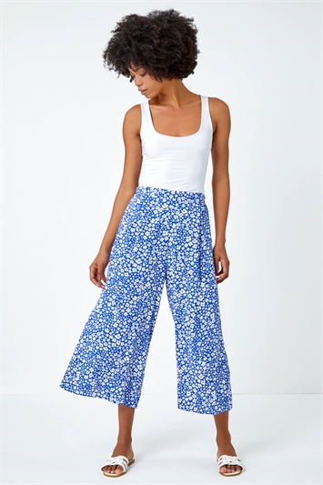 Ditsy Floral Print Culotte Trousers 18047709