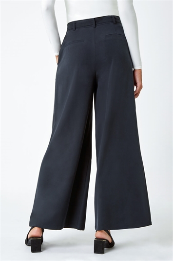 Wide Leg Belted Stretch Trousers 18032108