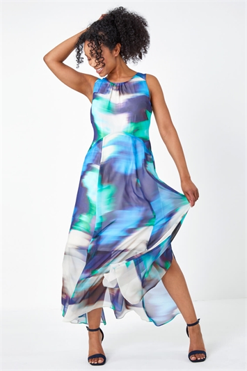 Petite Abstract Print Maxi Dress 14303892