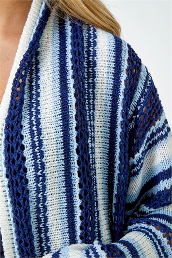 Petite Stripe Longline Knit Cardigan 16105860