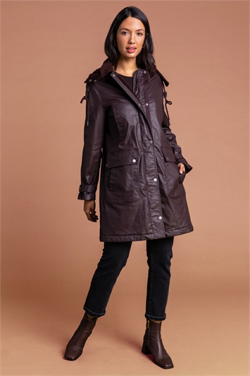 Waxed Longline Hooded Coat 12015519