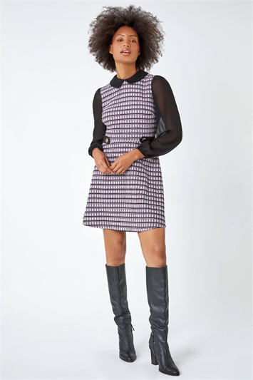 Collared Boucle Stretch Dress 14455672