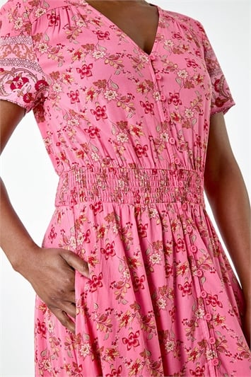 Ditsy Floral Button Detail Maxi Dress 14553846