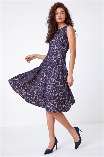 Fit And Flare Lace Midi Dress 14026460