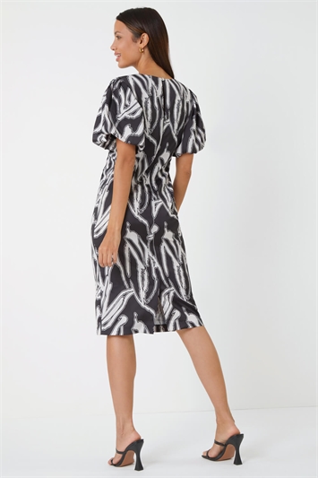 Abstract Print Ruched Stretch Dress 14456708