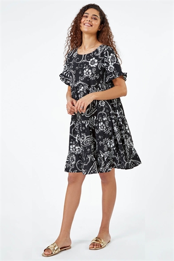 Paisley Floral Tiered Smock Dress 14496108