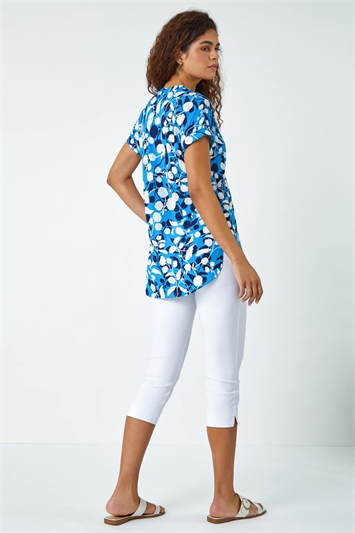 Textured Floral Overshirt Stretch Top 19271992