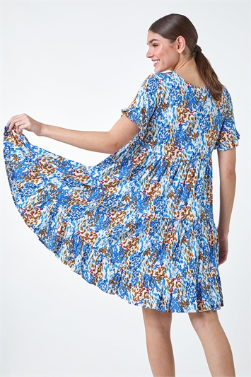 Abstract Print Tiered Smock Dress 14552109