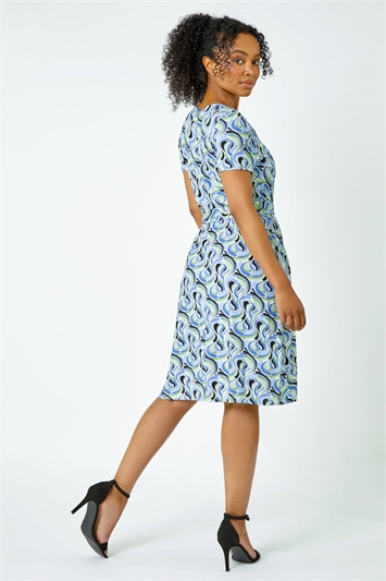 Petite Swirl Print Jersey Wrap Dress 14274409