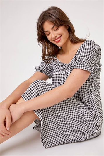 Curve Gingham Print Tiered Dress 14266708