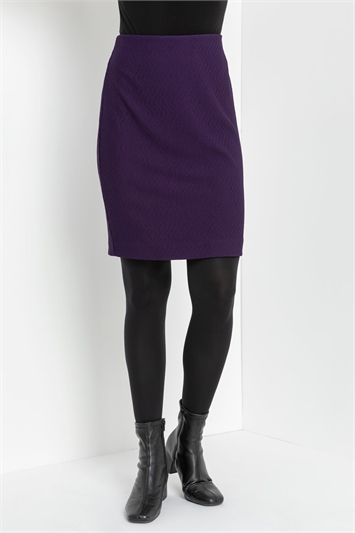 Short Textured Jersey Skirt 17000776