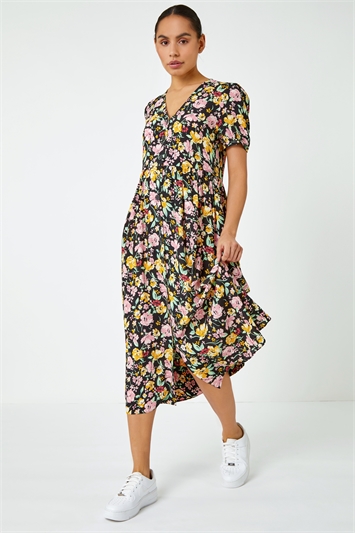 Floral Print Button Through Dress 14180558