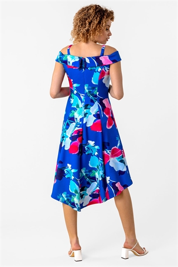 Cold Shoulder Floral Print Dress 14148109