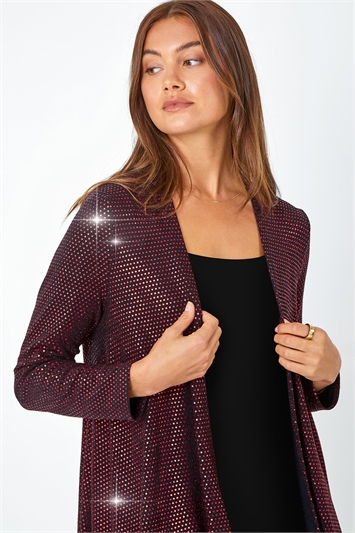 Sequin Sparkle Waterfall Stretch Jacket 19199978