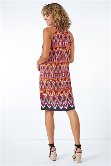 Petite Tribal Print Halterneck Shift Dress 14287372