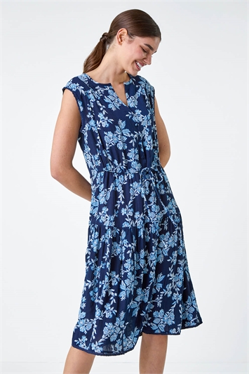 Floral Print Tiered Woven Dress 14480360