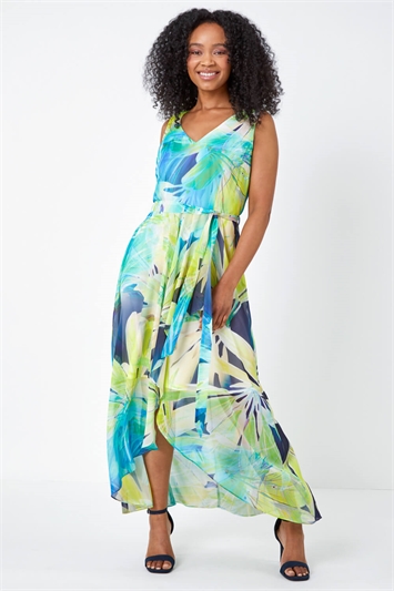 Petite Sleeveless Floral Print Maxi Dress 14384149