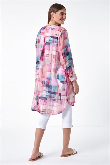 Abstract Print Longline Blouse 10128972