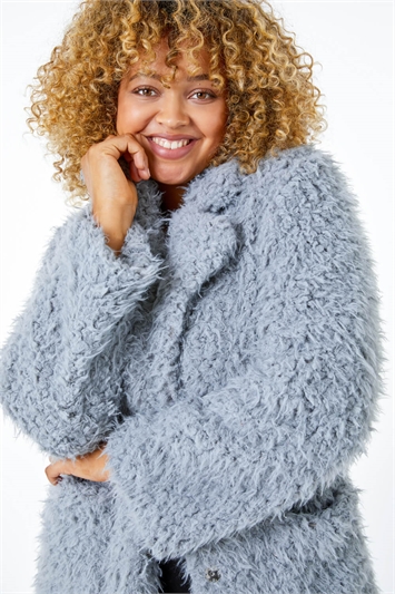 Curve Fluffy Textured Coat 12020036