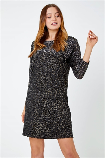 Shimmer Animal Print Velvet Dress 14173308