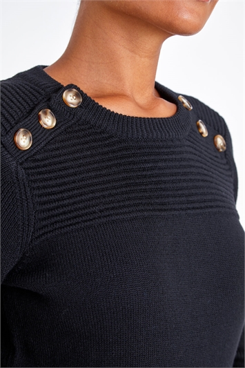 Button Detail Ribbed Jumper lc160009