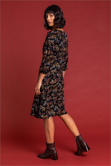 Square Neck Ditsy Floral Dress 14169781
