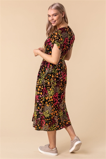 Floral Print Button Through Dress 14150258